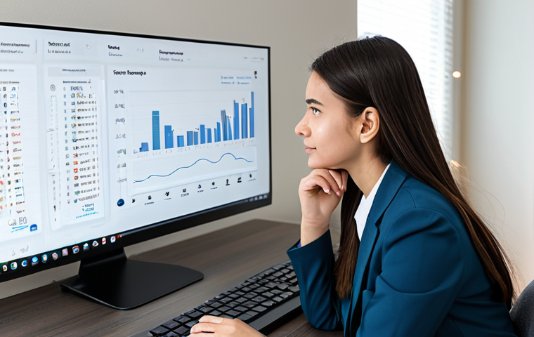 A focused professional individual, fully clothed in a modest business casual outfit, sits attentively at a sleek modern desk in a well-lit home study. They are looking intently at a large computer screen displaying an AI language learning interface, which shows intricate graphs and highlighted linguistic error patterns, clearly visualizing personalized feedback and corrective suggestions. The setting is clean and organized, fostering an atmosphere of intellectual engagement and clear progress. fully clothed, modest clothing, appropriate attire, professional dress, perfect anatomy, correct proportions, natural pose, well-formed hands, proper finger count, natural body proportions, professional photography, high quality, safe for work, appropriate content, family-friendly.