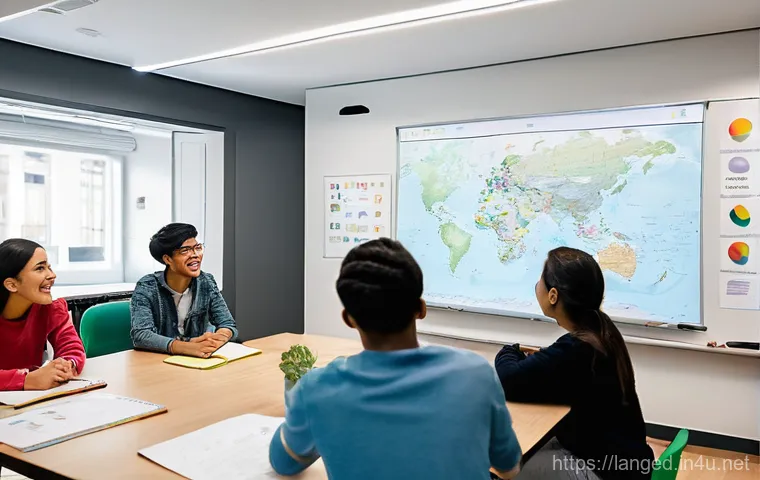 언어 교육에서의 수업 관리 - **A warm and inviting language learning center.** Adult foreign students from various cultural backg... 언어 교육에서의 수업 관리 - **A warm and inviting language learning center.** Adult foreign students from various cultural backg...