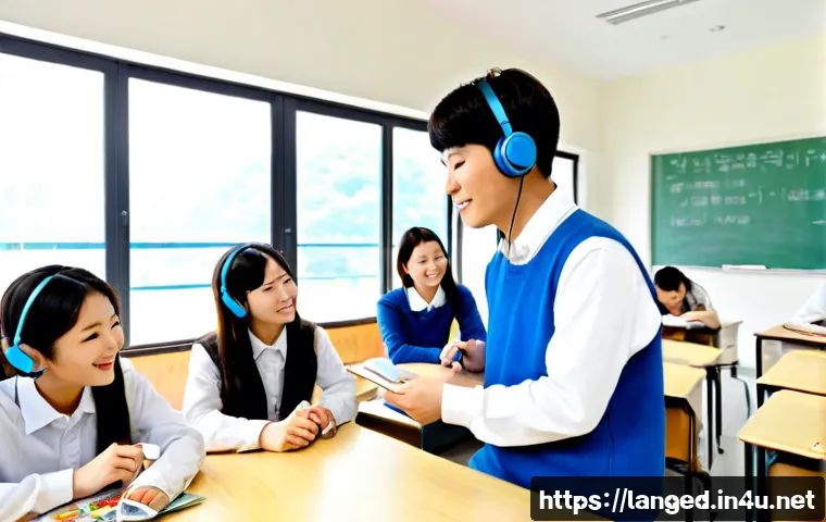 언어 교육의 학습자 차이 - Photorealistic language learning classroom with a diverse group of adult learners at different profi...
